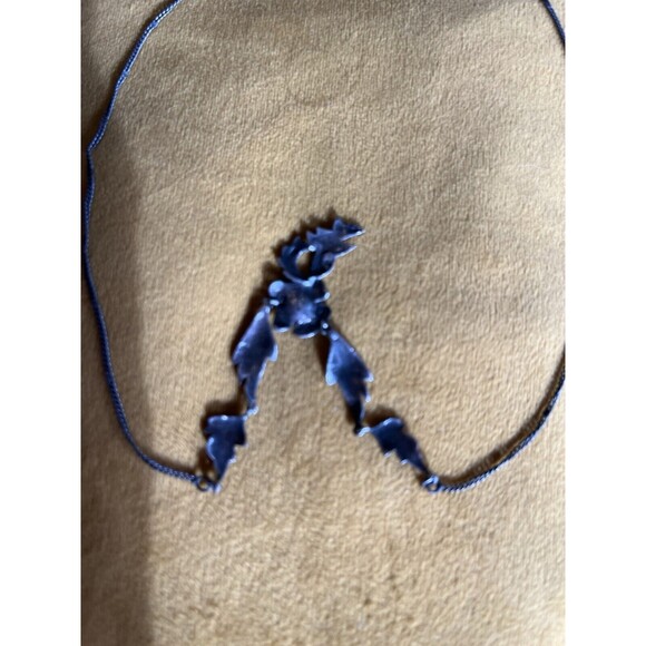 Sterling Silver Marcasite Garnet Flower Dangle Pendant Necklace 18.5” 9 Gram 925 - Picture 7 of 9